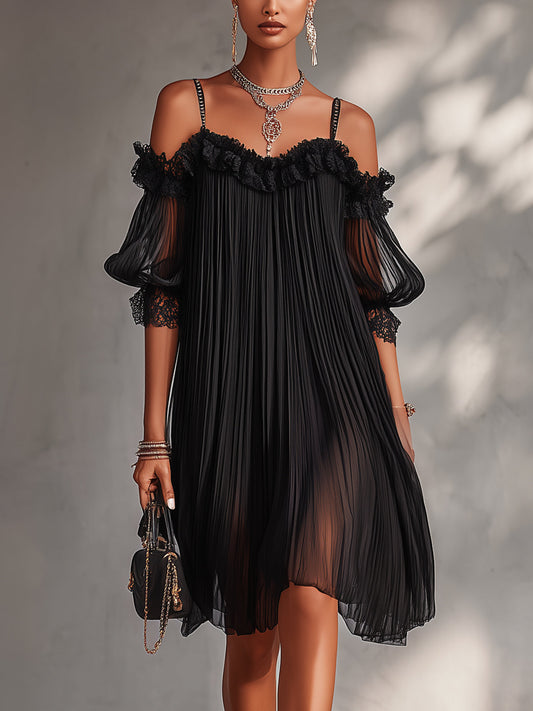 Minivestido de Encaje Negro