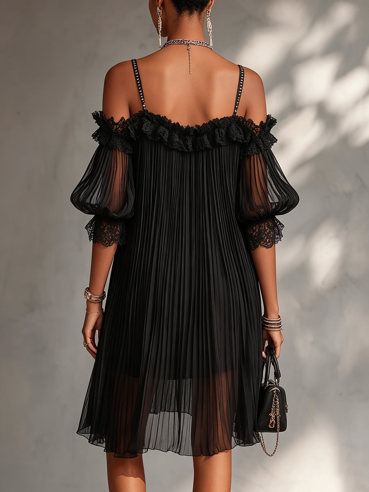 Minivestido de Encaje Negro